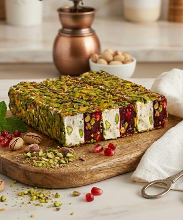 Milch Granatapfel mit Pistazien