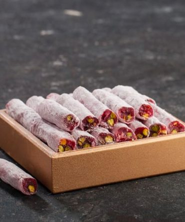 Finger Lokum mit Granatapfel und Pistazien