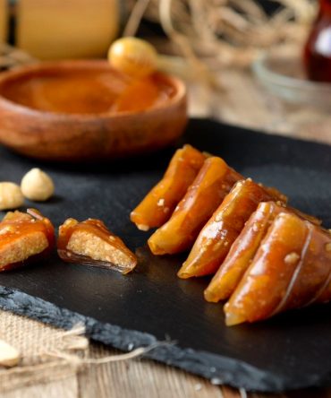 Fruchtpulpe mit Haselnuss Creme