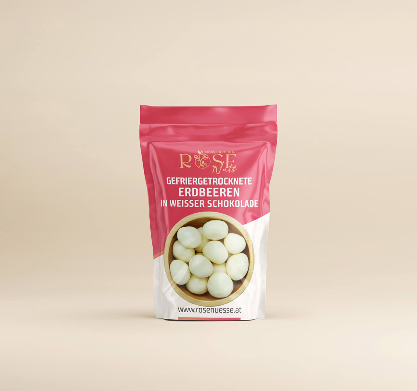 Gefriergetrocknete Erdbeeren in weißer Schokolade 250g