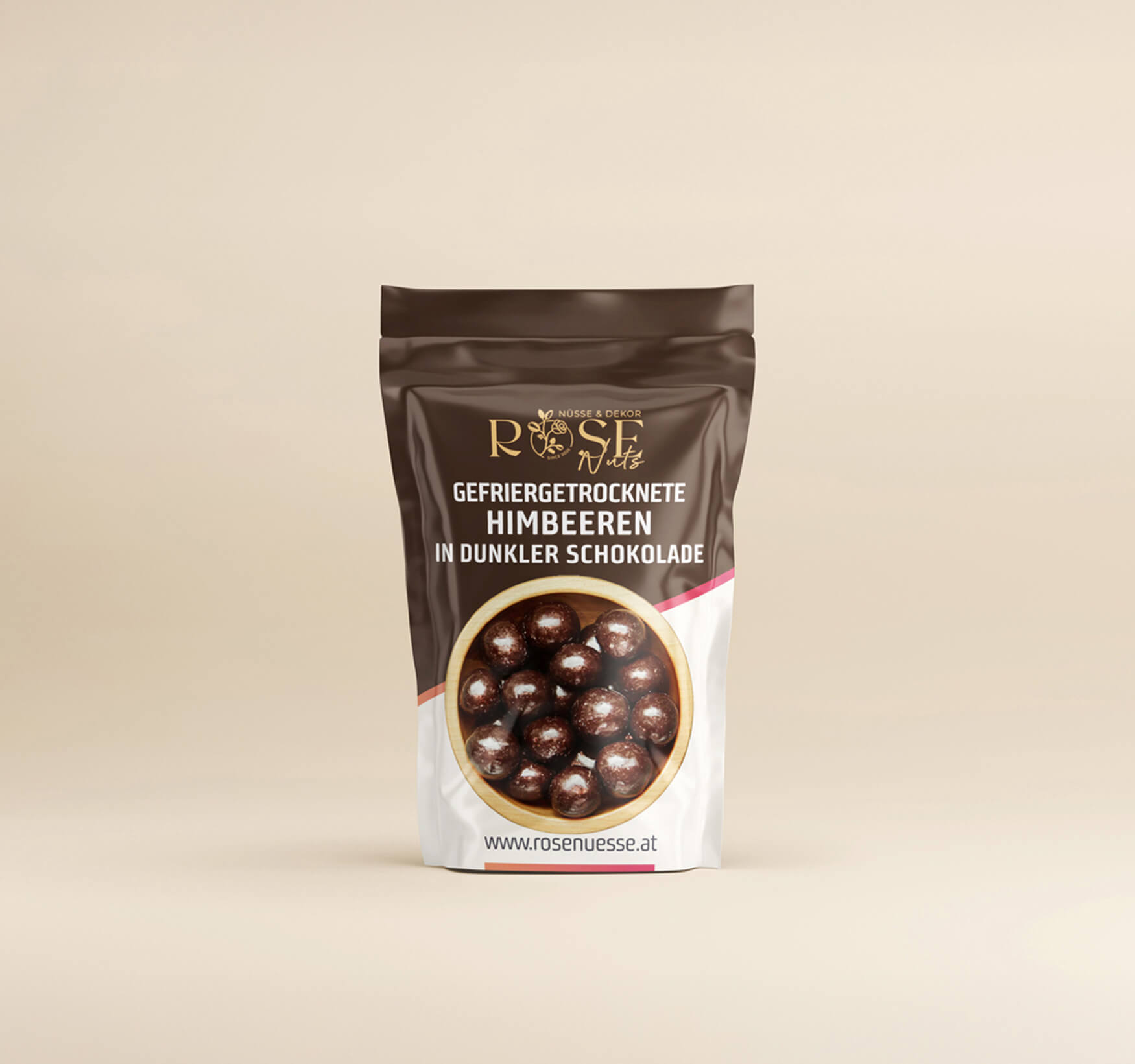 Gefriergetrocknete Himbeeren in dunkler Schokolade 250g