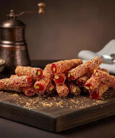 Spezial-Lokum mit feinem Kadayif, Granatapfel und Pistazien